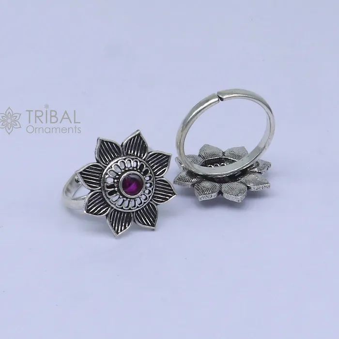 Rings TRIBAL ORNAMENTS 925 sterling silver adjustable size toe ring band red stone tribal belly dance ethnic cultural jewelry from india ntr110 Rings TRIBAL ORNAMENTS 925 sterling silver adjustable size toe ring band red stone tribal belly dance ethnic cultural jewelry from india ntr110