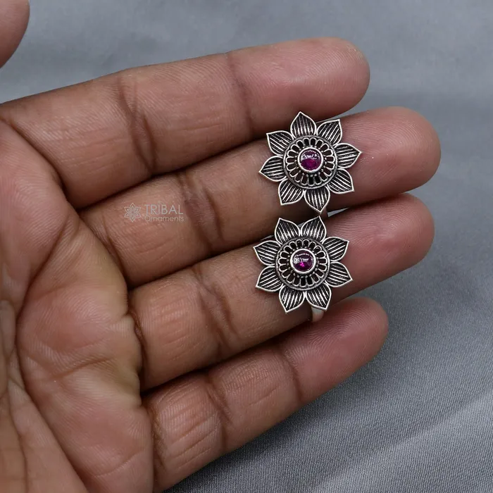 Rings TRIBAL ORNAMENTS 925 sterling silver adjustable size toe ring band red stone tribal belly dance ethnic cultural jewelry from india ntr110 Rings TRIBAL ORNAMENTS 925 sterling silver adjustable size toe ring band red stone tribal belly dance ethnic cultural jewelry from india ntr110
