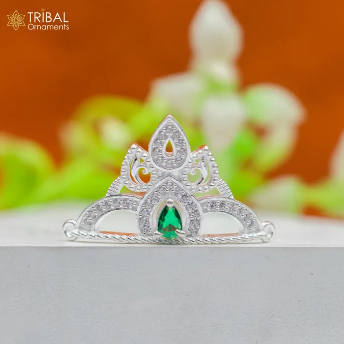 Rings TRIBAL ORNAMENTS 925 sterling silver handmade lord baby Krishna Mukut amazing Laddu Gopala crawling Krishna crown head jewelry sm36