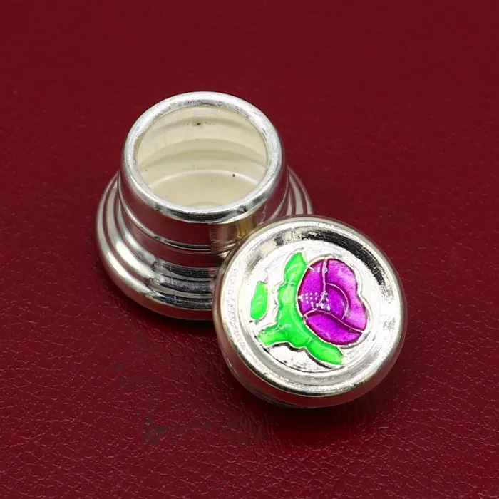 Rings TRIBAL ORNAMENTS 999 pure silver trinket box kajal box brides round shape box flower design box container tobacco box eyeliner Sindur box gifting stb809