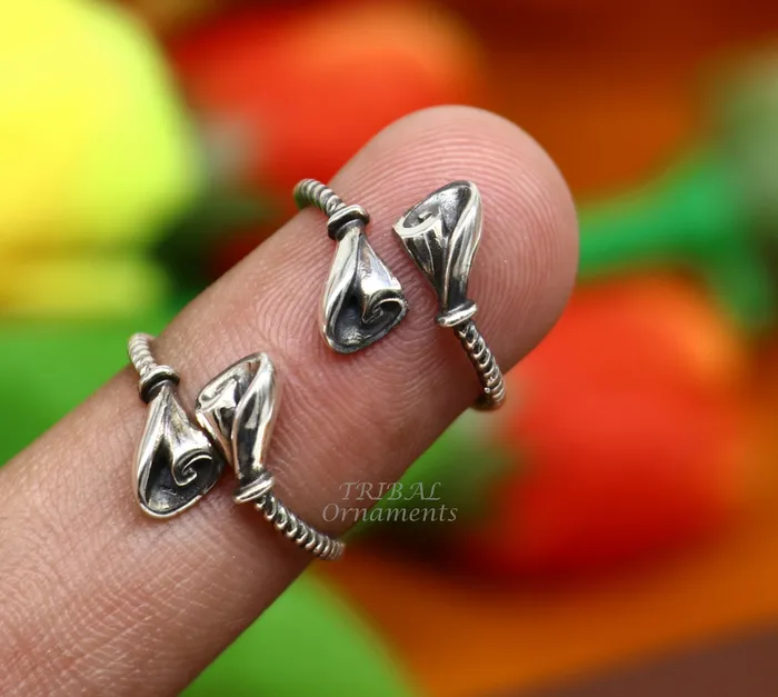 Rings TRIBAL ORNAMENTS Brides jewelry 925 sterling silver handcrafted unique design vintage ethnic design toe ring for girls womens ethnic tribal jewelry ytr29