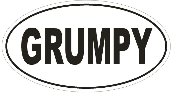 Rings Winter Park Products STD1952 GRUMPY Oval Bumper Sticker