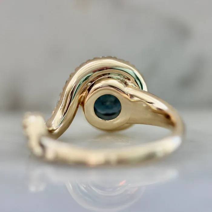 Rokosz Starry Night Blue Round Cut Montana Sapphire Ring Rings