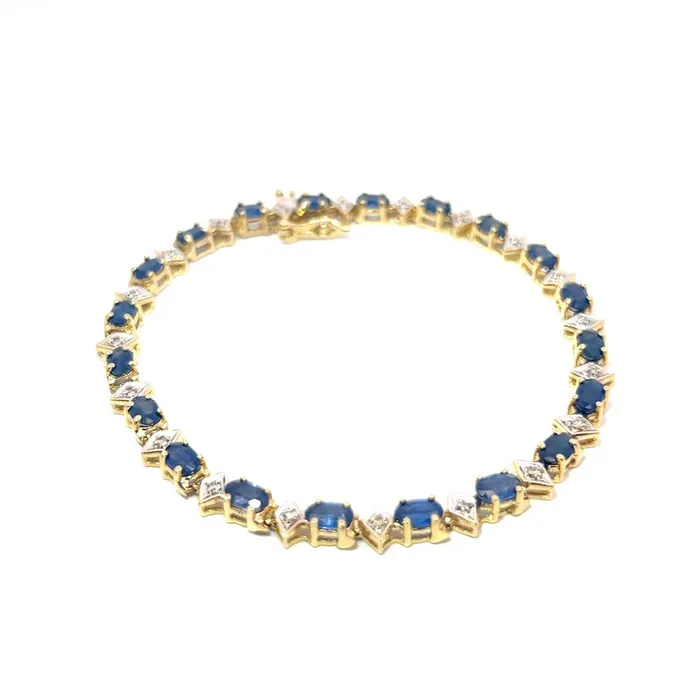 STORE 5a Bracelets PreOwned Blue Sapphire and Diamond Bracelet