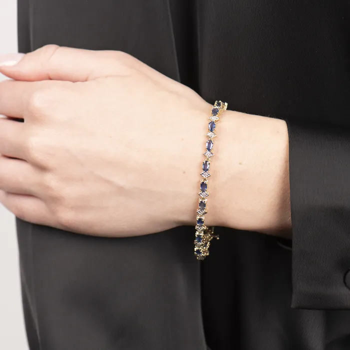 STORE 5a Bracelets PreOwned Blue Sapphire and Diamond Bracelet