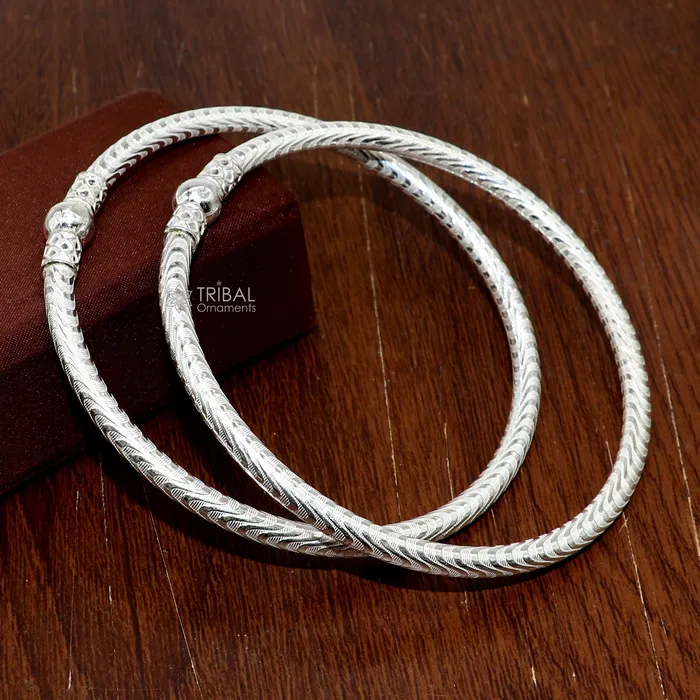 TRIBAL ORNAMENTS 925 Sterling silver Handmade plain design indian traditional womens customized foot kada ankle kada bracelet tribal jewelry nsfk113 Bracelets