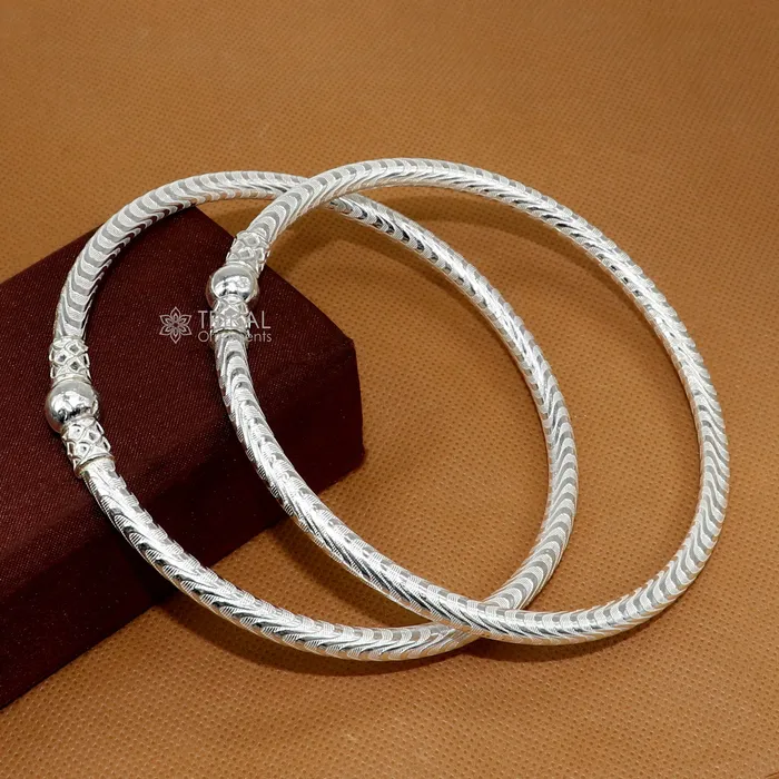 TRIBAL ORNAMENTS 925 Sterling silver Handmade plain design indian traditional womens customized foot kada ankle kada bracelet tribal jewelry nsfk113 Bracelets