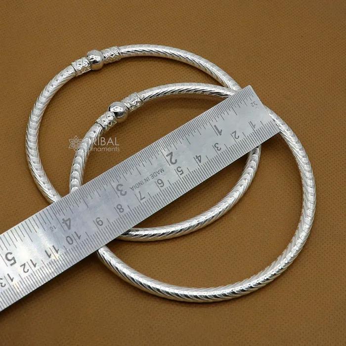 TRIBAL ORNAMENTS 925 Sterling silver Handmade plain design indian traditional womens customized foot kada ankle kada bracelet tribal jewelry nsfk113 Bracelets