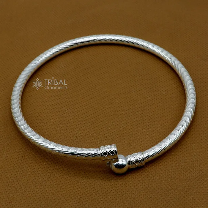 TRIBAL ORNAMENTS 925 Sterling silver Handmade plain design indian traditional womens customized foot kada ankle kada bracelet tribal jewelry nsfk113 Bracelets