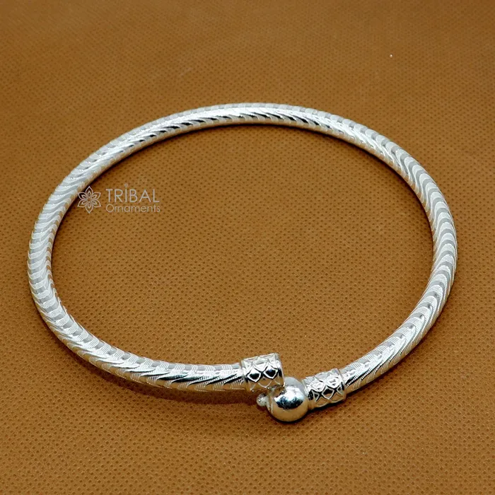 TRIBAL ORNAMENTS 925 Sterling silver Handmade plain design indian traditional womens customized foot kada ankle kada bracelet tribal jewelry nsfk113 Bracelets