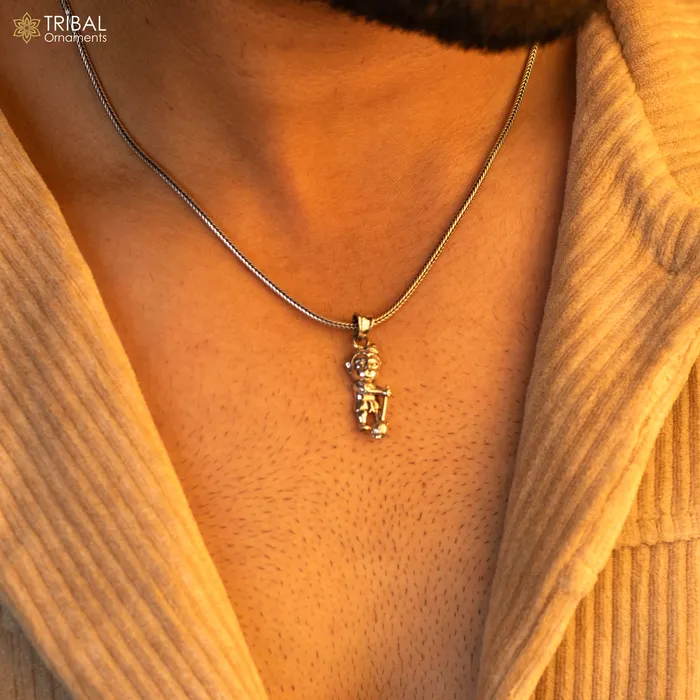 TRIBAL ORNAMENTS Necklaces Pure 925 sterling silver handmade Hindu god Lord Bal Hanuman pendant amazing designer fabulous pendant unisex gifting jewelry ssp883