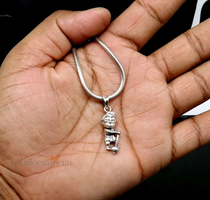 TRIBAL ORNAMENTS Necklaces Pure 925 sterling silver handmade Hindu god Lord Bal Hanuman pendant amazing designer fabulous pendant unisex gifting jewelry ssp883