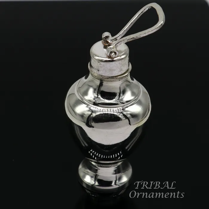 TRIBAL ORNAMENTS Rings 925 sterling silver handmade plain design Gangjali Silver Gangajal Patra best silver water pot kalash puja utensils Diwali special su991