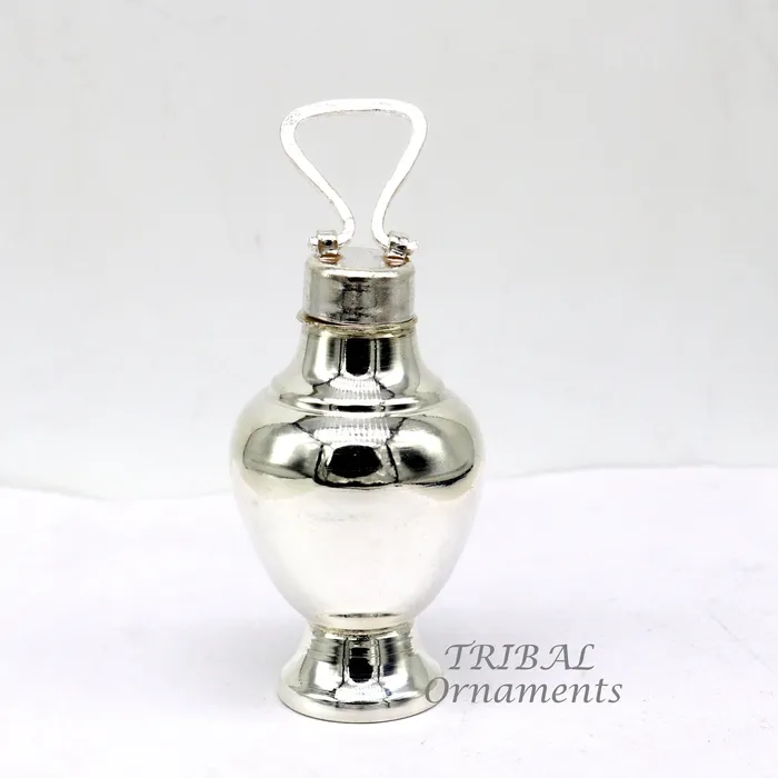TRIBAL ORNAMENTS Rings 925 sterling silver handmade plain design Gangjali Silver Gangajal Patra best silver water pot kalash puja utensils Diwali special su991