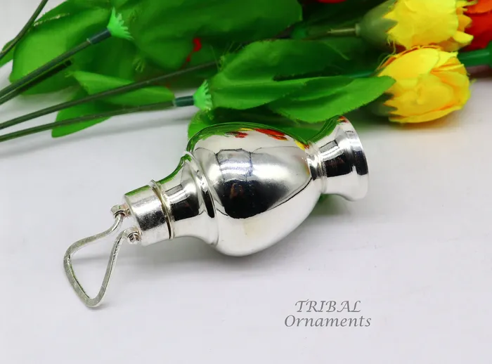 TRIBAL ORNAMENTS Rings 925 sterling silver handmade plain design Gangjali Silver Gangajal Patra best silver water pot kalash puja utensils Diwali special su991