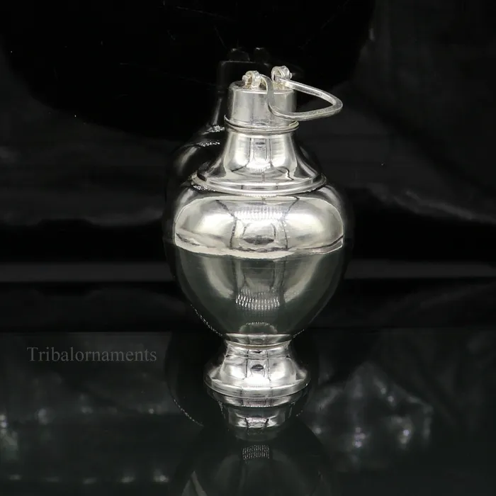 TRIBAL ORNAMENTS Rings 925 sterling silver handmade plain glossy Gangjali Silver Gangajal Patra best silver water pot kalash puja utensils Diwali special su418 TRIBAL ORNAMENTS Rings 925 sterling silver handmade plain glossy Gangjali Silver Gangajal Patra best silver water pot kalash puja utensils Diwali special su418
