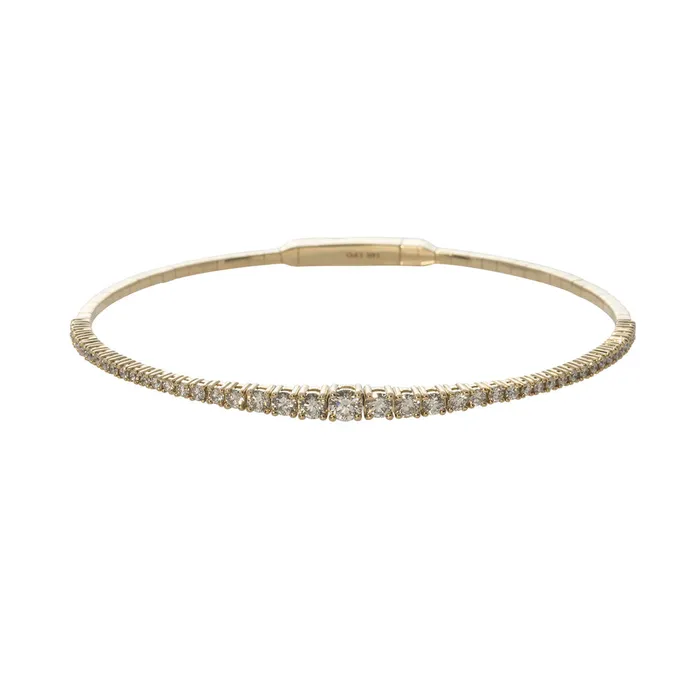 118ctw Graduated Diamond 14K Yellow Gold Flex Bangle Croghans PreStyled Sets 118ctw Graduated Diamond 14K Yellow Gold Flex Bangle Croghans PreStyled Sets