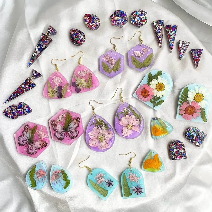 11Pcs Resin Molds Jewelry Earrings Silicone Molds for Epoxy Resin IntoResin Earrings