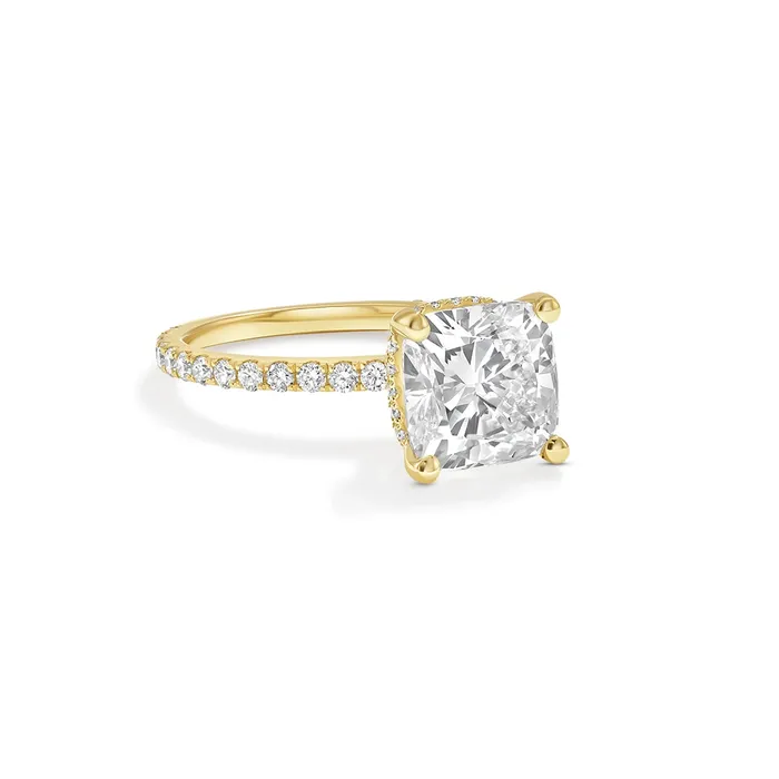 14K Yellow Gold Semimount Ring with Double Diamond Hidden Halos Engagement Collections Rings 14K Yellow Gold Semimount Ring with Double Diamond Hidden Halos Engagement Collections Rings