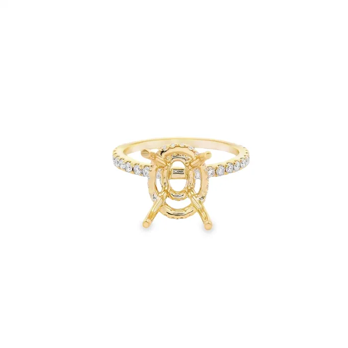14K Yellow Gold Semimount Ring with Double Diamond Hidden Halos Engagement Collections Rings 14K Yellow Gold Semimount Ring with Double Diamond Hidden Halos Engagement Collections Rings