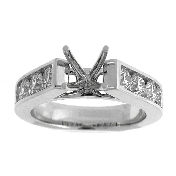 18K White Gold Channel Set Semi Mount Diamond Ring Engagement Collections Rings 18K White Gold Channel Set Semi Mount Diamond Ring Engagement Collections Rings