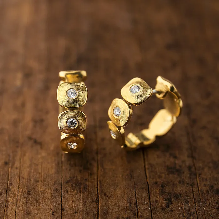 Alex Sepkus Earrings Dancing Squares Huggie Earrings