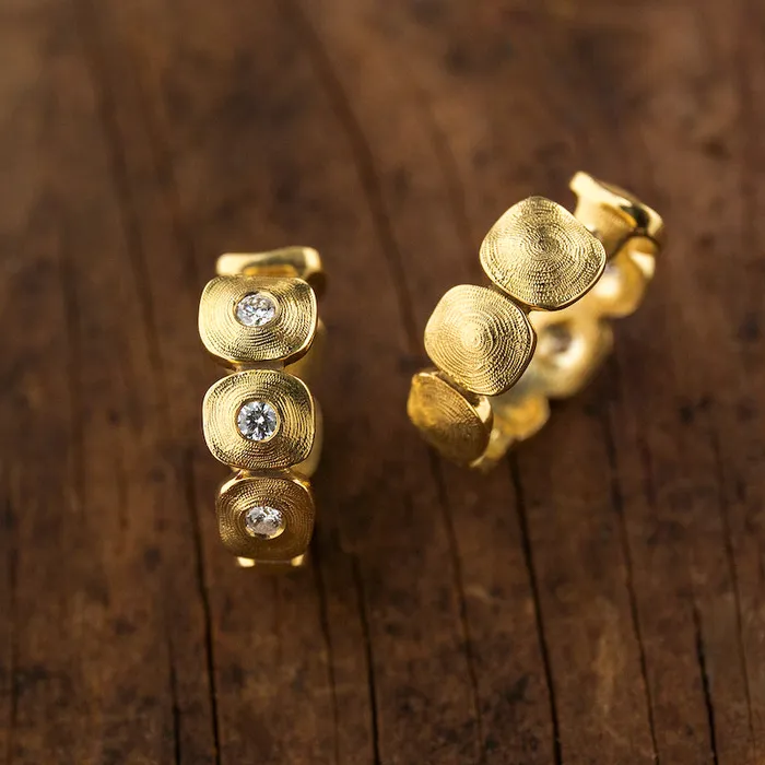 Alex Sepkus Earrings Dancing Squares Huggie Earrings