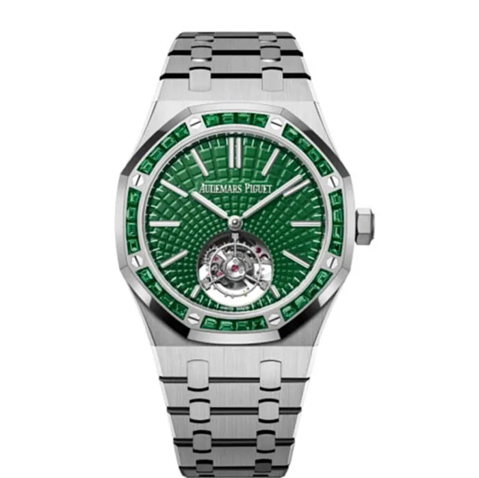 Audemars Piguet Bracelets Audemars Piguet Royal Oak Selfwinding Flying Tourbillon 41mm Mens Watch Ref 26532ICEE1220TI01 Green Dial Green Emerald Bezel Titanium Bracelet Audemars Piguet Bracelets Audemars Piguet Royal Oak Selfwinding Flying Tourbillon 41mm Mens Watch Ref 26532ICEE1220TI01 Green Dial Green Emerald Bezel Titanium Bracelet