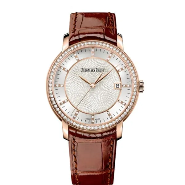 Audemars Piguet Earrings Audemars Piguet Jules Audemars 39mm Watch Ref 15171ORZZA809CR01 Silver Diamond Dial Diamond Bezel in 18K Rose Gold Case Brown Alligator Strap Audemars Piguet Earrings Audemars Piguet Jules Audemars 39mm Watch Ref 15171ORZZA809CR01 Silver Diamond Dial Diamond Bezel in 18K Rose Gold Case Brown Alligator Strap
