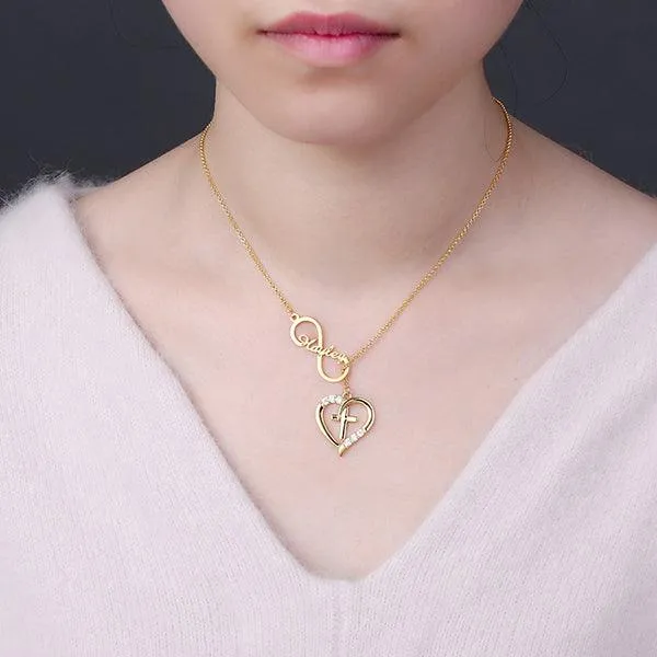 Belbren Necklaces Personalized Infinity Heart Cross Name Necklace with Custom Birthstone Elegant Jewelry for Daily Wear and Special Occasions