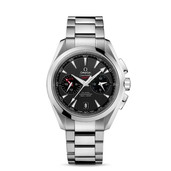 Bracelets Omega Omega Seamaster 43mm Watch Ref 23110435206001 Black Chronograph Index Dial Stainless Steel Bracelet