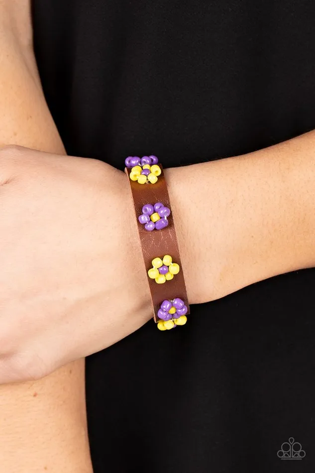 Bracelets Paparazzi Bracelet Flowery Frontier Purple Paparazzi Jewelry
