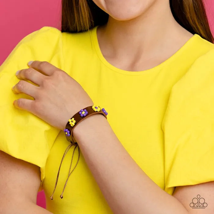 Bracelets Paparazzi Bracelet Flowery Frontier Purple Paparazzi Jewelry