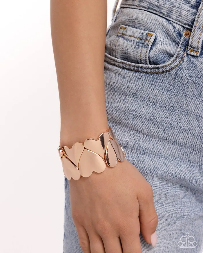 Bracelets Paparazzi Bracelet Sweetheart Setting Rose Gold Paparazzi Jewelry