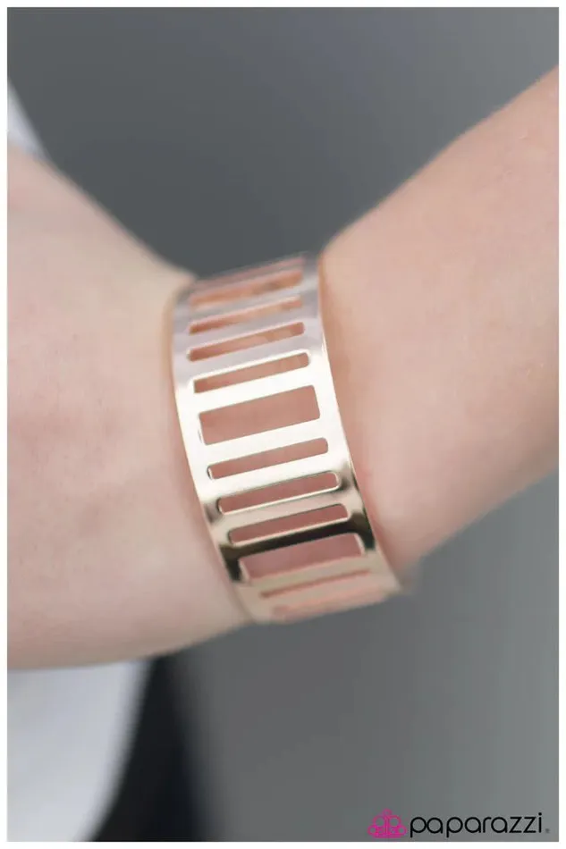 Bracelets Paparazzi Jewelry Paparazzi Bracelet Behind Enemy Lines Rose Gold