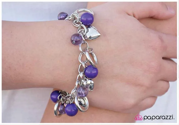 Bracelets Paparazzi Jewelry Paparazzi Bracelet Dance Right into My Heart Purple