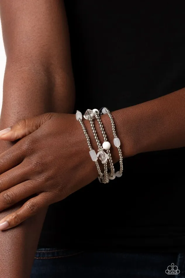 Bracelets Paparazzi Jewelry Paparazzi Bracelet Geometric Guru White