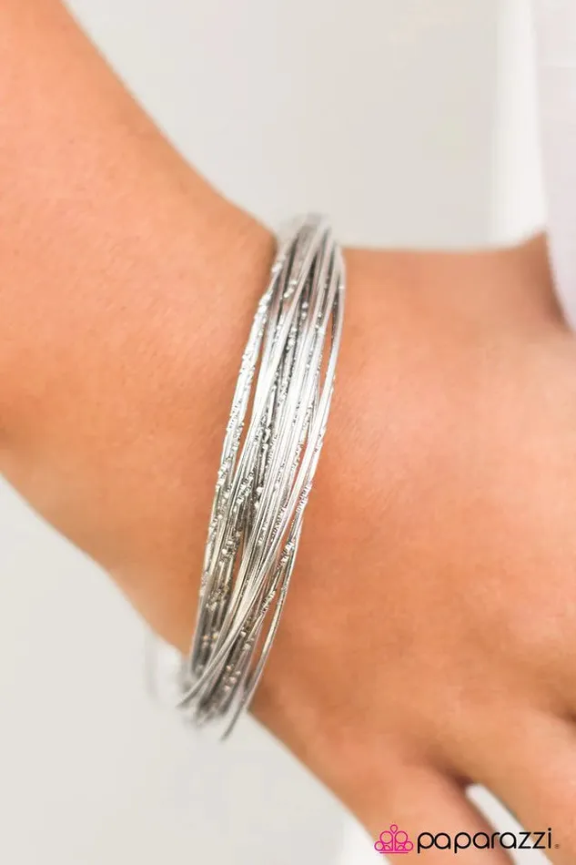 Bracelets Paparazzi Jewelry Paparazzi Bracelet I Eat Glitter For Breakfast Silver