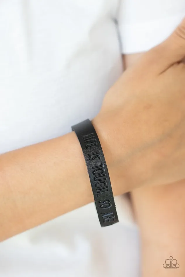 Bracelets Paparazzi Jewelry Paparazzi Bracelet Life is Tough Black