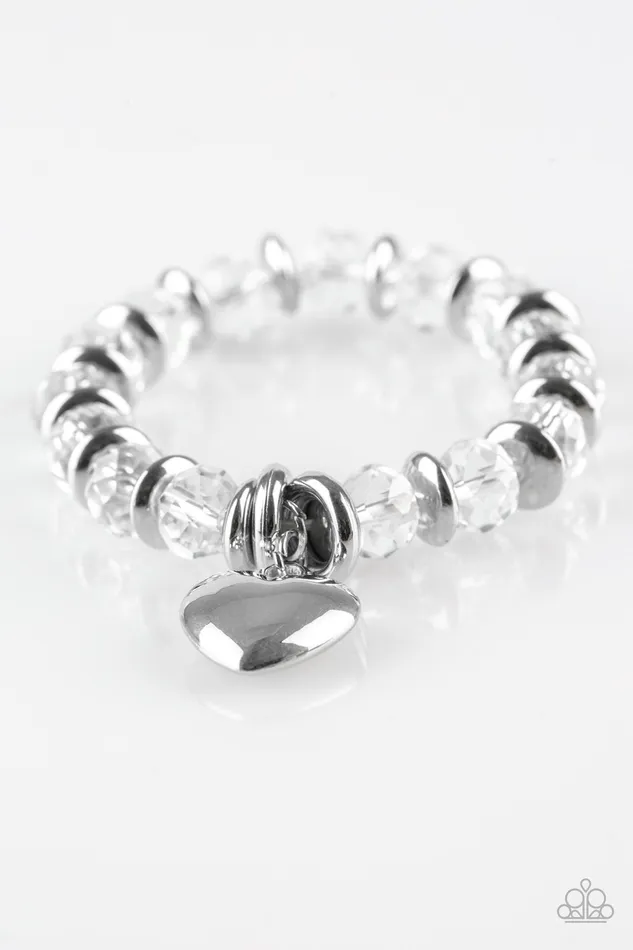 Bracelets Paparazzi Jewelry Paparazzi Bracelet Need I Say AMOUR White