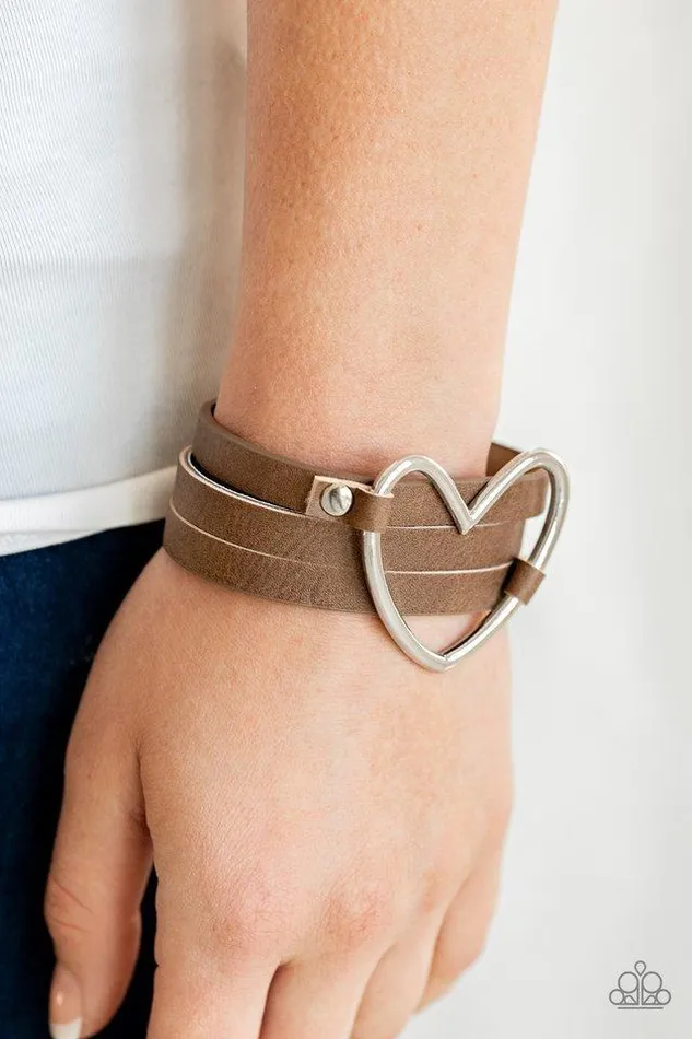 Bracelets Paparazzi Jewelry Paparazzi Bracelet One Love One Heart Brown