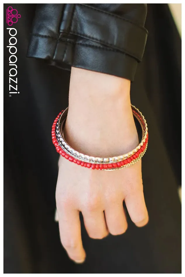 Bracelets Paparazzi Jewelry Paparazzi Bracelet Paint the Town Red Red