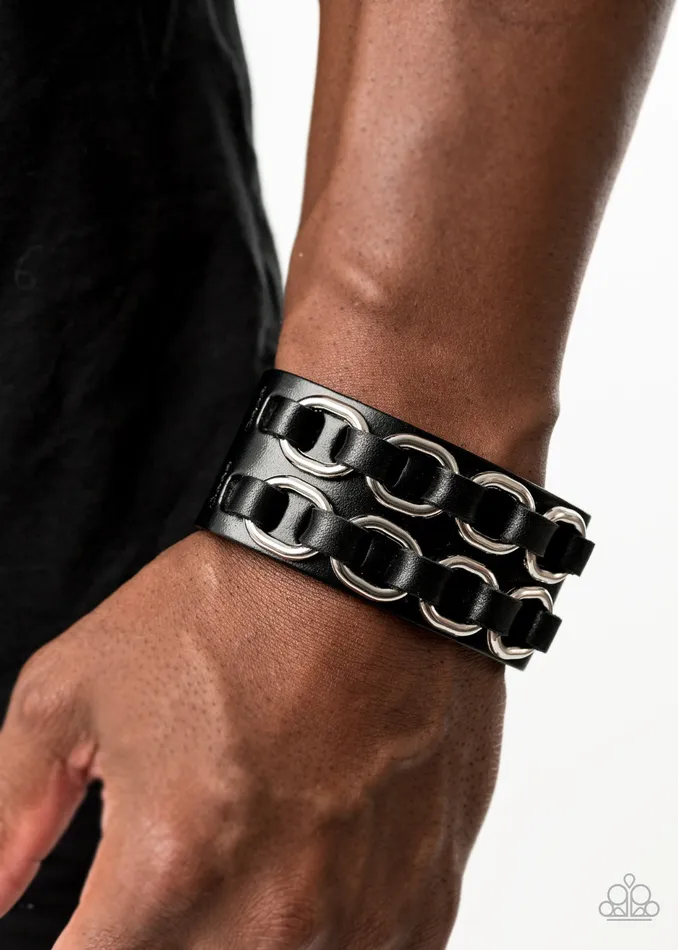 Bracelets Paparazzi Jewelry Paparazzi Bracelet Throttle It Out Black