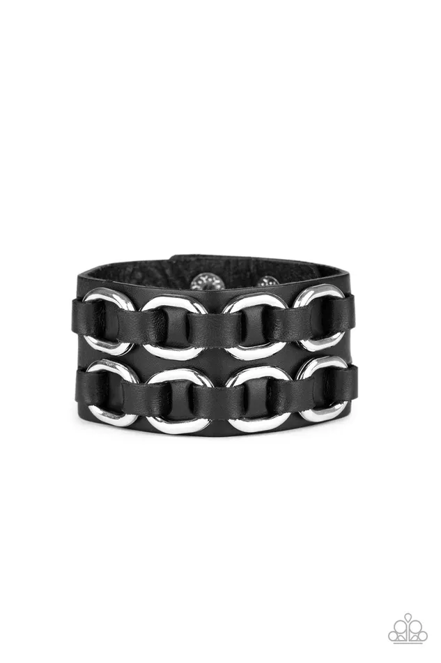 Bracelets Paparazzi Jewelry Paparazzi Bracelet Throttle It Out Black