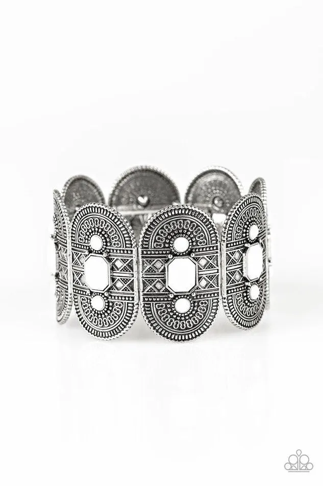 Bracelets Paparazzi Jewelry Paparazzi Bracelet Turn Up The TROPICAL Heat White