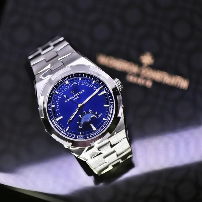 Bracelets Vacheron Constantin Vacheron Constantin Overseas 41mm Watch Ref 4000v210ab911 Blue Moonphase Index Dial Stainless Steel Bracelet