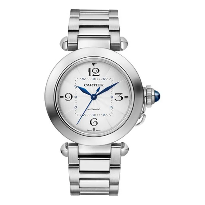 Cartier Pasha de Cartier 35mm Womens watch Ref WSPA0013 Silver Arabic Dial Stainless Steel Bracelet Cartier Bracelets Cartier Pasha de Cartier 35mm Womens watch Ref WSPA0013 Silver Arabic Dial Stainless Steel Bracelet Cartier Bracelets