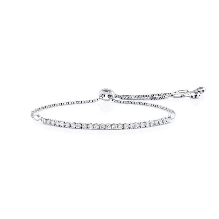CJ Charles Jewelers Bracelets 18k White Gold 045ctw Diamond Lariat Tennis Bracelet CJ Charles Jewelers Bracelets 18k White Gold 045ctw Diamond Lariat Tennis Bracelet