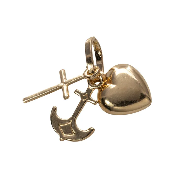 Croghans 14K Gold Faith Hope Charity Charm Charm Necklaces