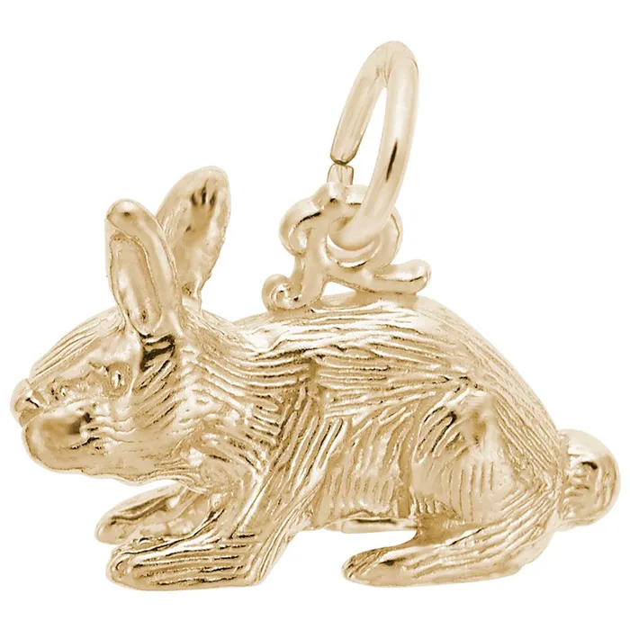 Croghans Charm Necklaces 14K Yellow Gold Rabbit Charm